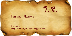 Turay Nimfa névjegykártya